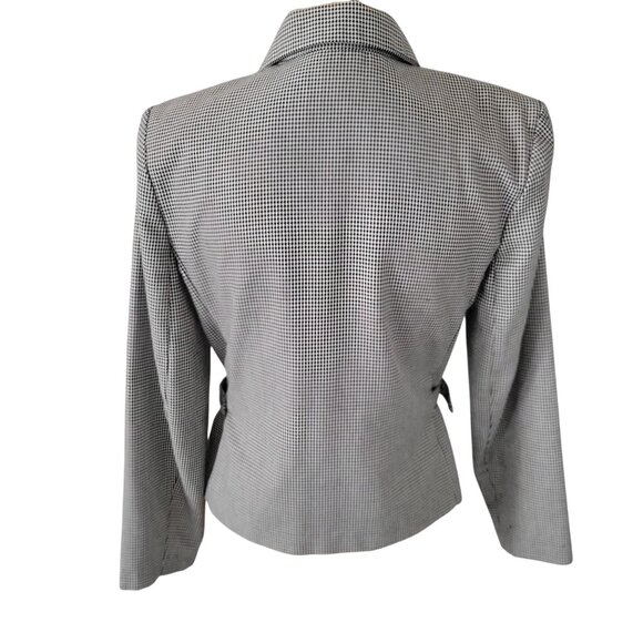 Michael Taylor Womens Houndstooth Jacket Black & White Zip Closure-S - Picture 6 of 9